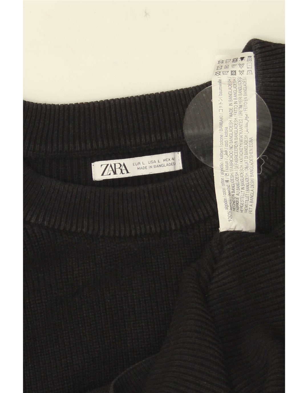 Maglione Zara da uomo con scollo a barca grande in cotone nero