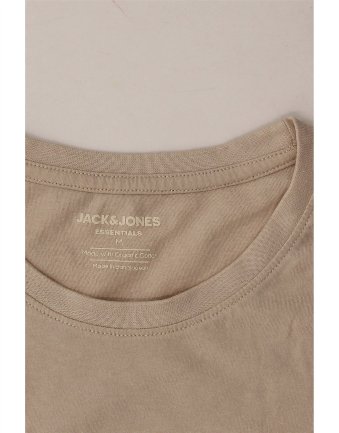 JACK & JONES Mens T-Shirt Top Medium Beige Cotton Vintage Jack & Jones and Second-Hand Jack & Jones from Messina Hembry 