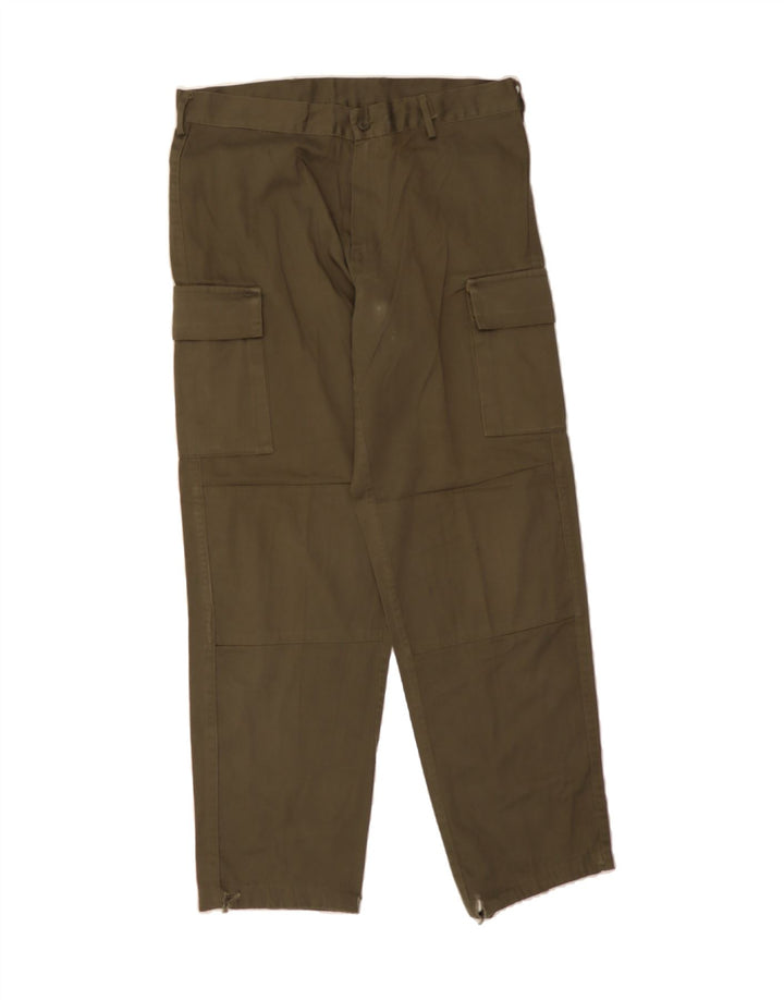 VINTAGE Mens Straight Cargo Trousers W34 L30 Khaki Vintage Vintage and Second-Hand Vintage from Messina Hembry 