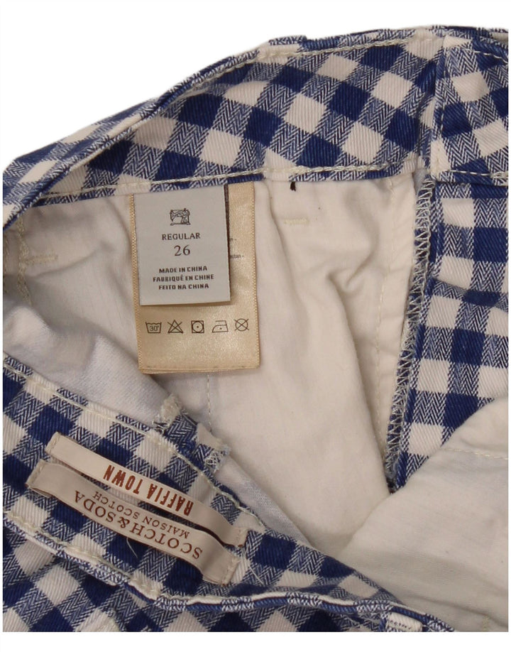 Pantaloni chino bootcut regolari da donna Scotch & Soda W26 L26 blu a quadretti
