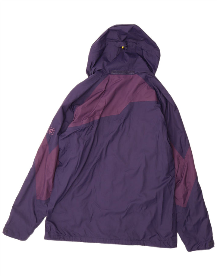 JACK WOLFSKIN Giacca antipioggia da uomo con cappuccio UK 40/42 Large Purple Colourblock