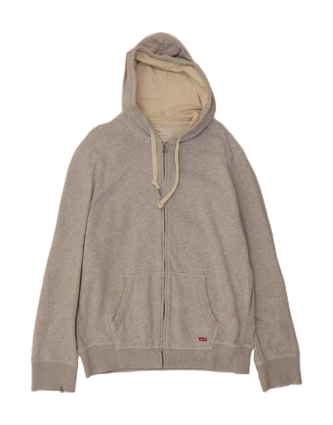 LEVI'S Mens Zip Hoodie Sweater XL Grey Cotton Vintage Levi's and Second-Hand Levi's from Messina Hembry 