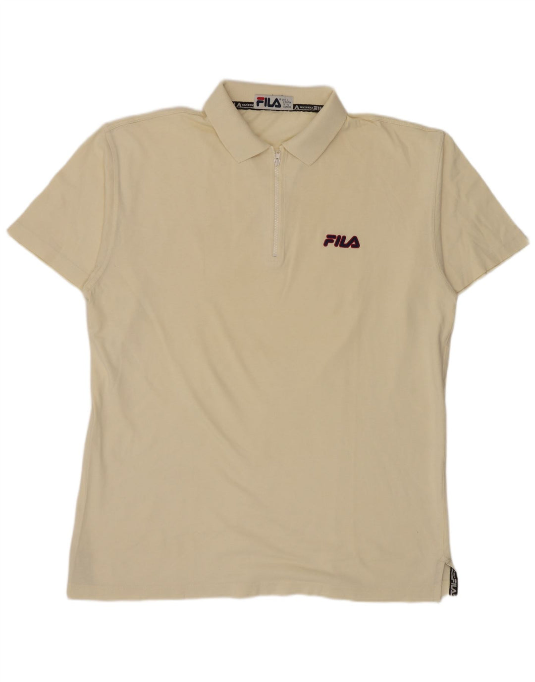 Polo da uomo Fila IT 52/54 Large in cotone bianco sporco