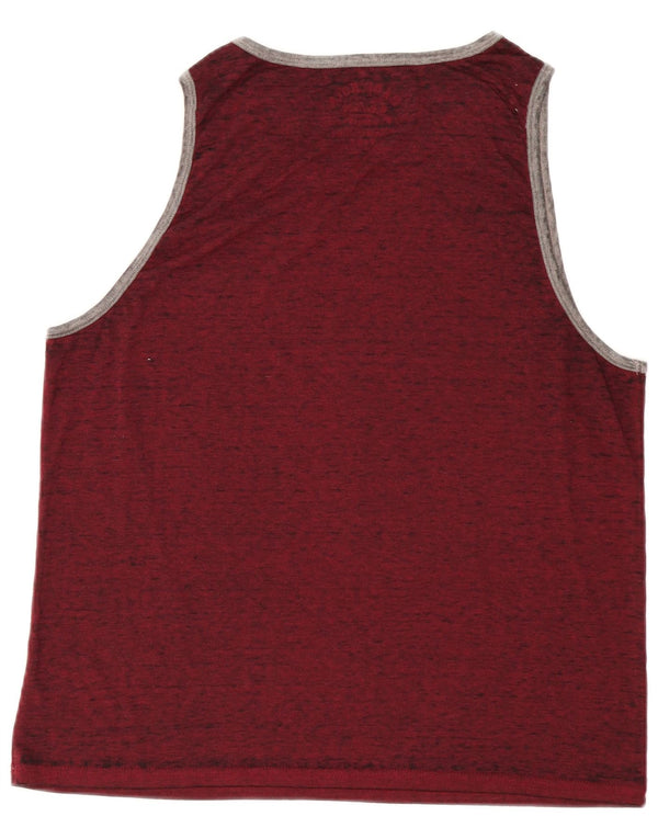 Hard Rock Cafe Mens Fortune Favors The Bold Graphic Vest Top Large Bordeaux