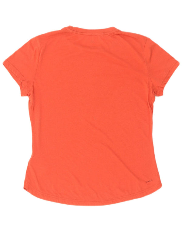 T-shirt grafica Adidas Climalite da donna UK 16/18 Large Arancione Poliestere