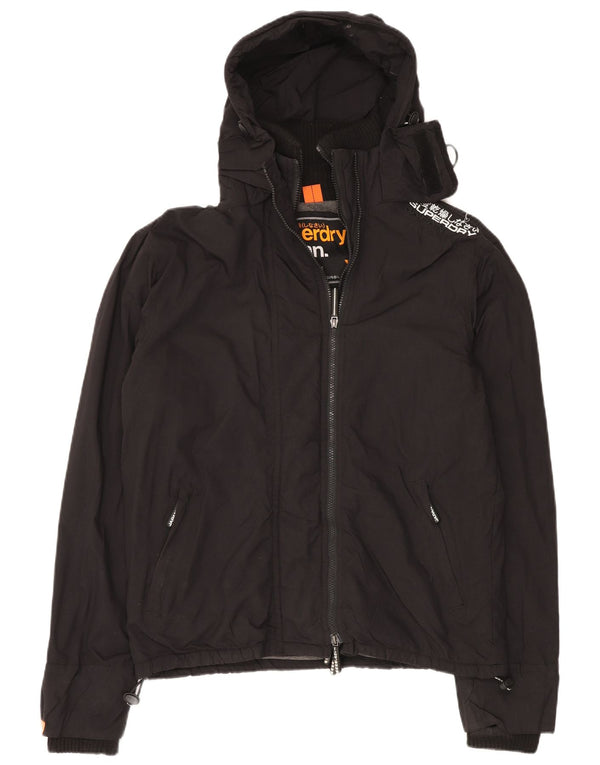 Giacca a vento con cappuccio da uomo SUPERDRY UK 42 XL Nylon nero