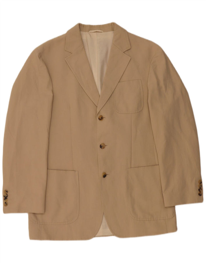 Giacca blazer a 3 bottoni da uomo Hugo Boss EU 48 cotone beige medio