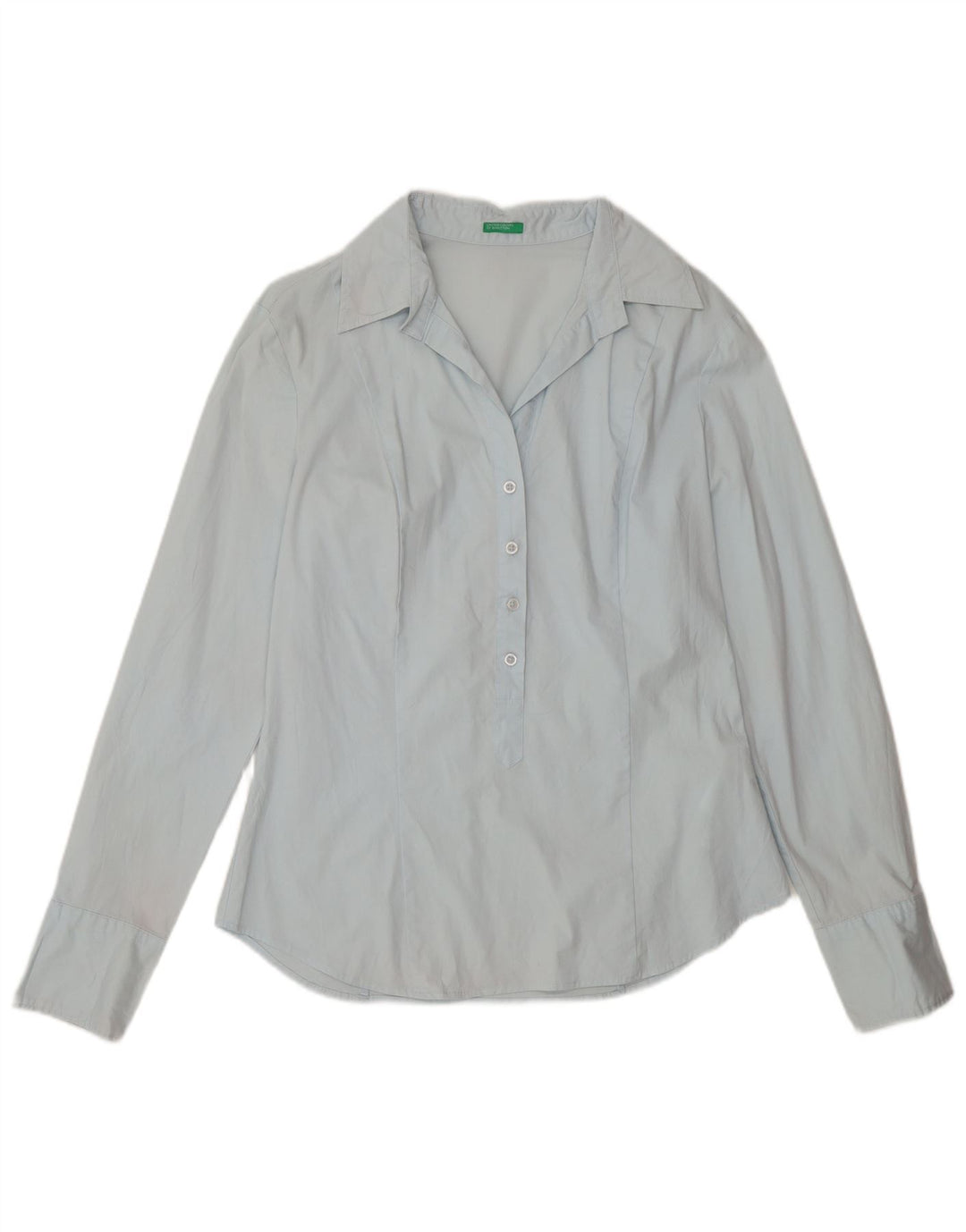 Camicia pullover da donna Benetton UK 14 grande cotone blu