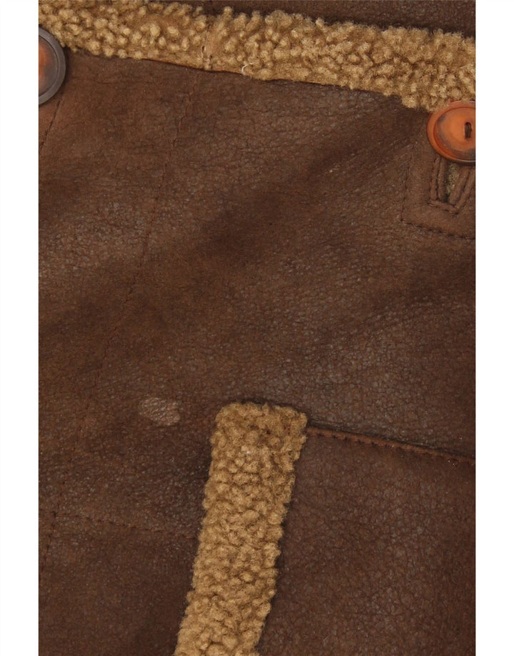 Cappotto in shearling da donna Conbipel UK 14 grande marrone