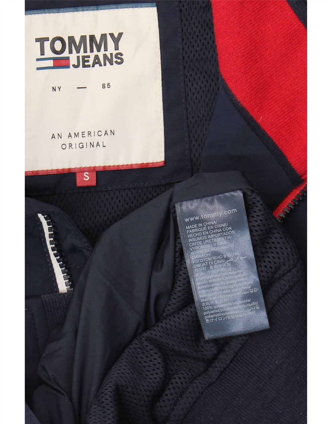 Giubbotto bomber da uomo Tommy Hilfiger UK 36 Small Blu Navy Poliammide