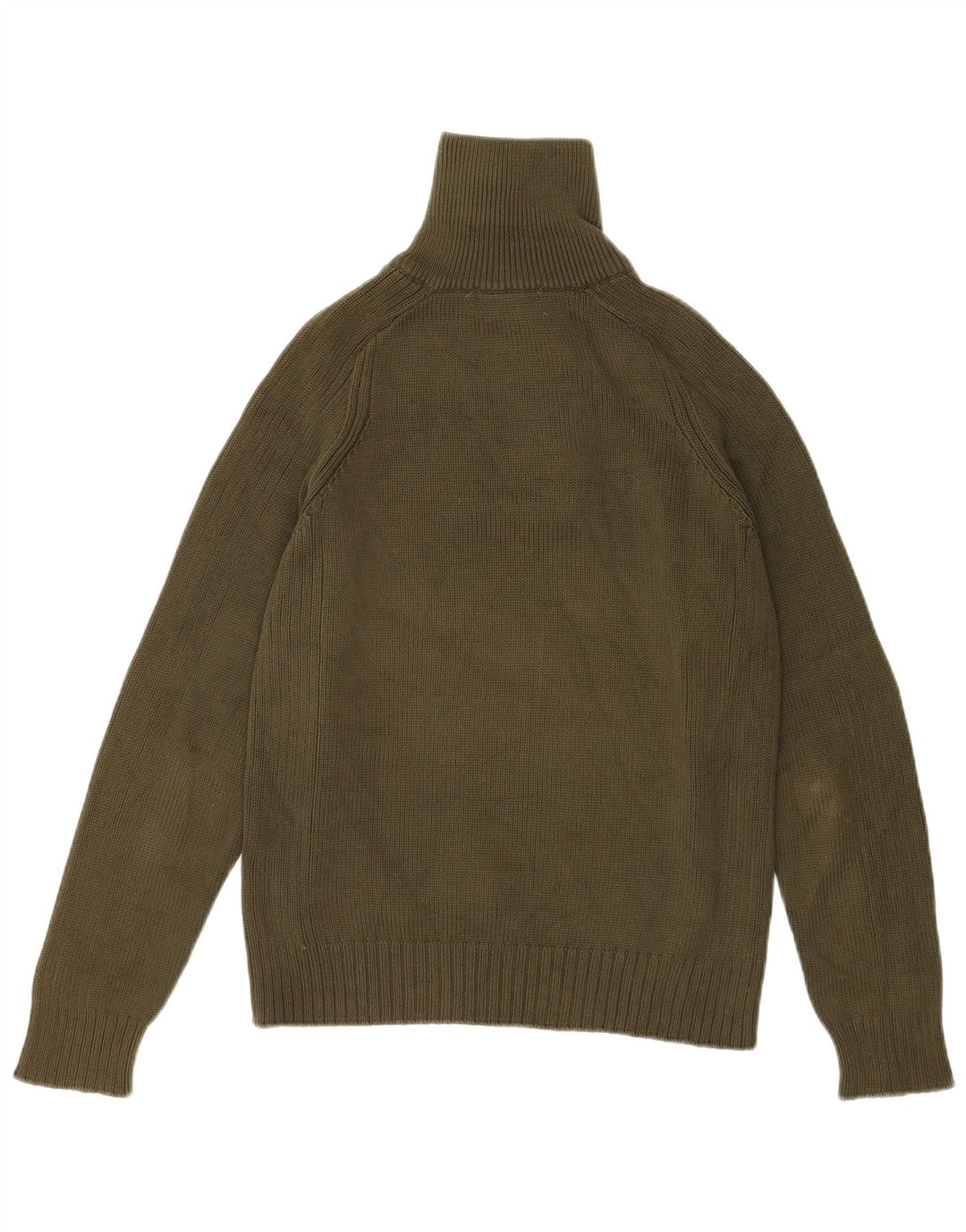 Maglione Zara da uomo con zip e collo in cotone verde medio