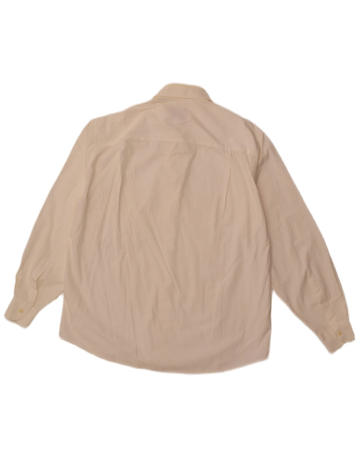 Camicia da uomo AZZURRA grande in cotone bianco sporco