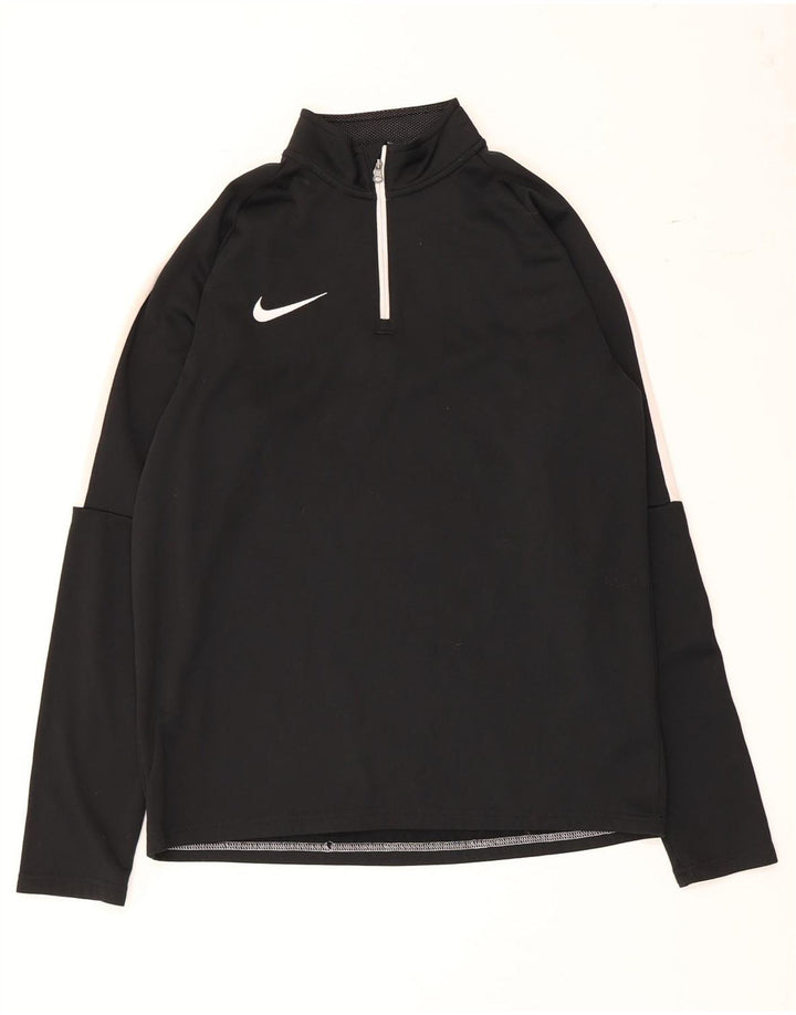Maglia da tuta Nike Dri Fit con collo e zip da uomo, color block medio nero