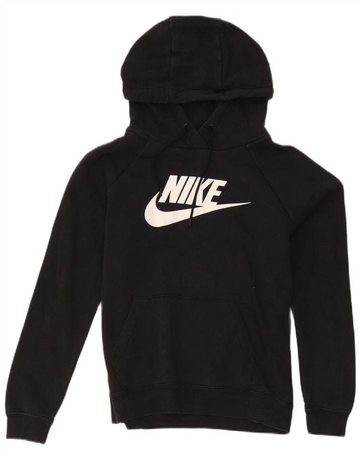 Felpa con cappuccio grafica Nike da uomo piccola in cotone nero