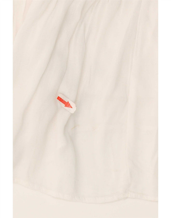 Zara, camicetta a pipistrello da donna con allacciatura sul davanti, taglia UK 12, cotone bianco medio