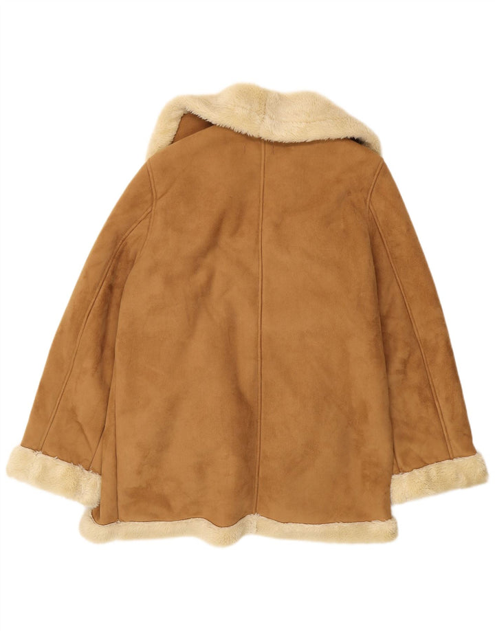 Wit & Wisdom Cappotto oversize in sherpa da donna UK 14 Grande poliestere marrone