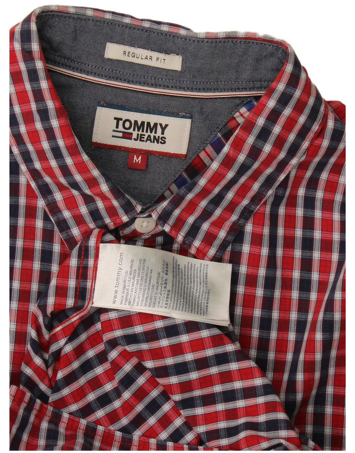 Camicia da uomo vestibilità regolare Tommy Hilfiger cotone a quadri rosso medio