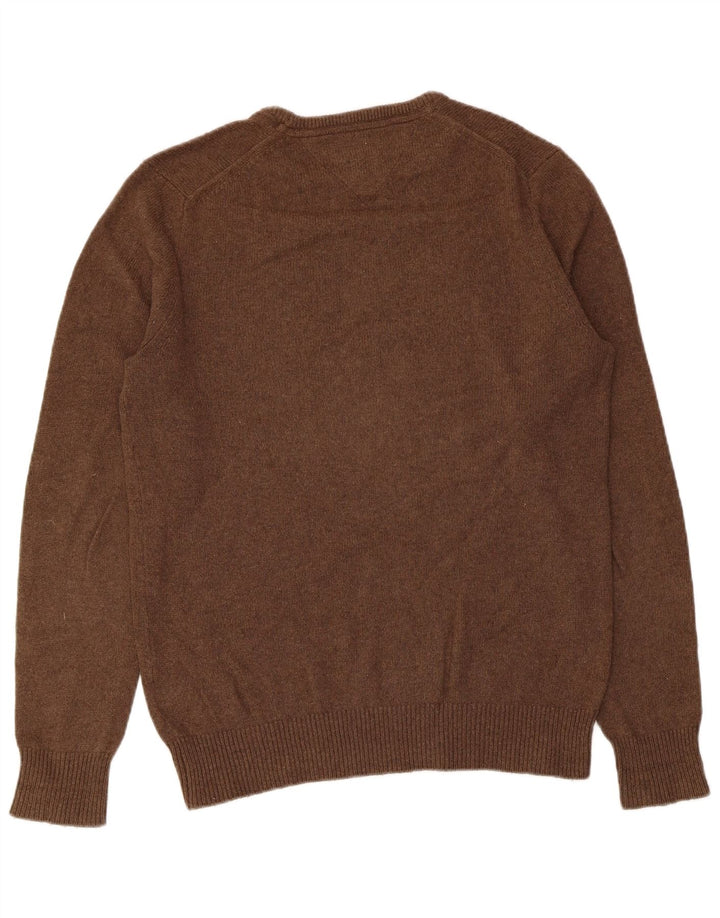 Maglione maglione girocollo da uomo Tommy Hilfiger piccolo cotone marrone