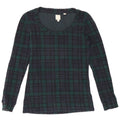 Jack Wills Top da donna a maniche lunghe UK 12 Cotone a quadri verde medio