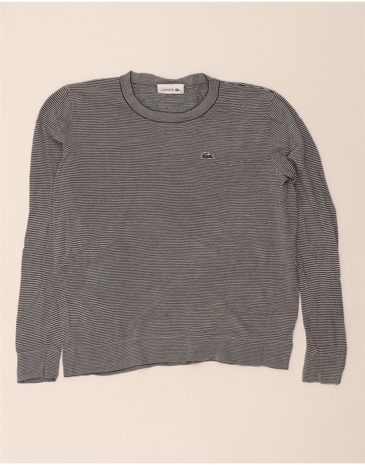 LACOSTE Womens Top Long Sleeve Size 40 Medium Black Striped Cotton Vintage Lacoste and Second-Hand Lacoste from Messina Hembry 