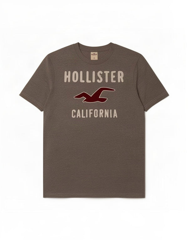 T-shirt grafica Hollister da donna Top UK 16 Large in cotone grigio