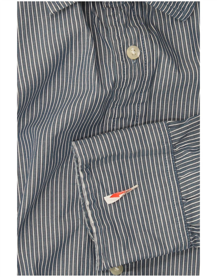 Camicia da uomo su misura Tommy Hilfiger Cotone gessato medio blu navy