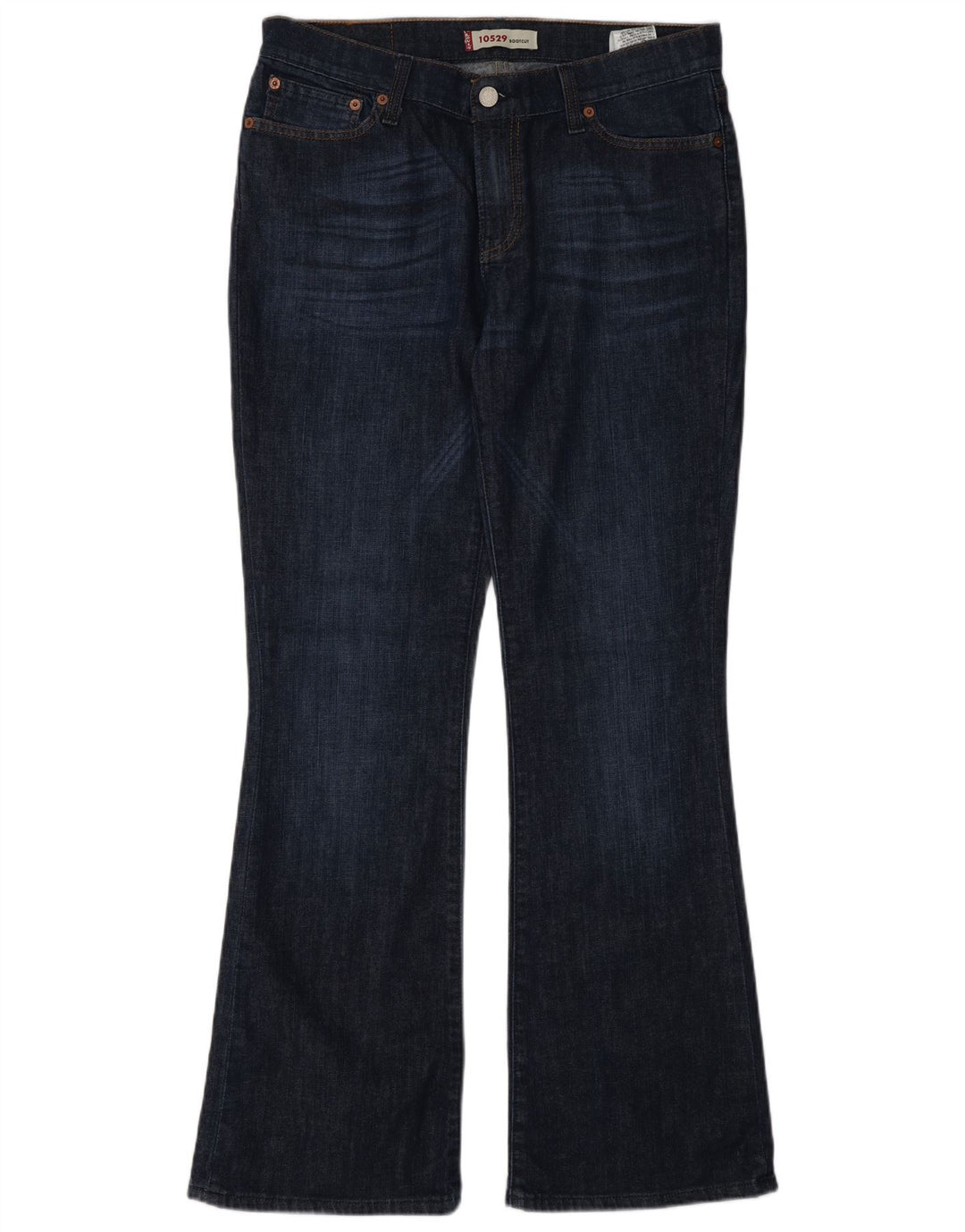 Levi's Donna 10529 Jeans Bootcut W33 L32 Cotone Blu Navy