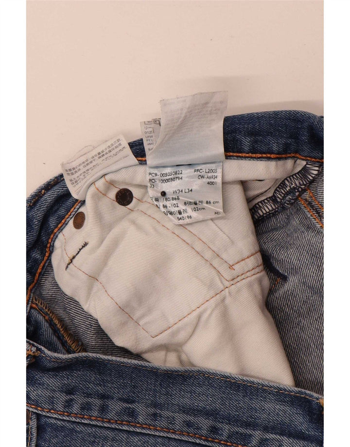 Pantaloncini Levi's da uomo in denim invecchiato W34 grande cotone blu