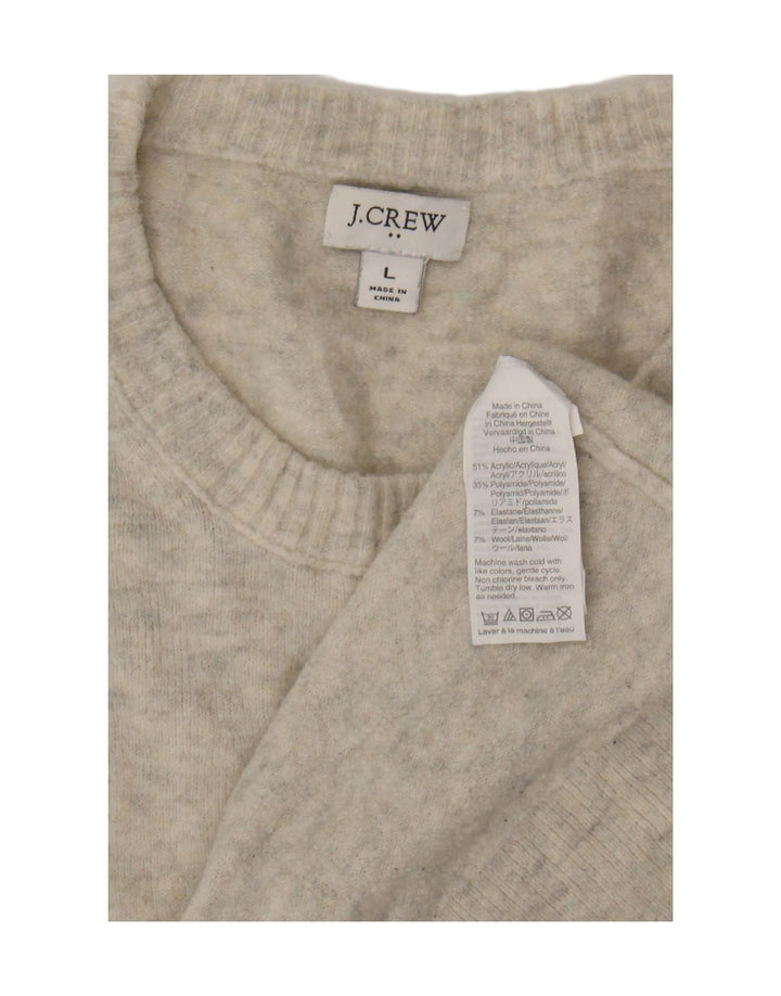 Maglione maglione girocollo da donna J. Crew UK 16 grande acrilico grigio