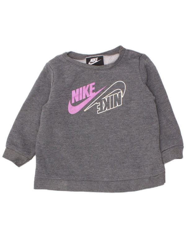 Felpa con grafica Nike per neonata, 12-18 mesi, cotone grigio