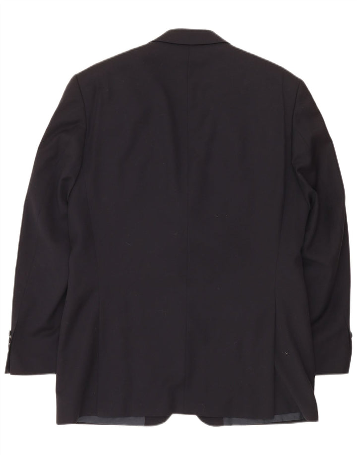 Giacca blazer da uomo a 3 bottoni Hugo Boss EU 50 grande lana vergine nera