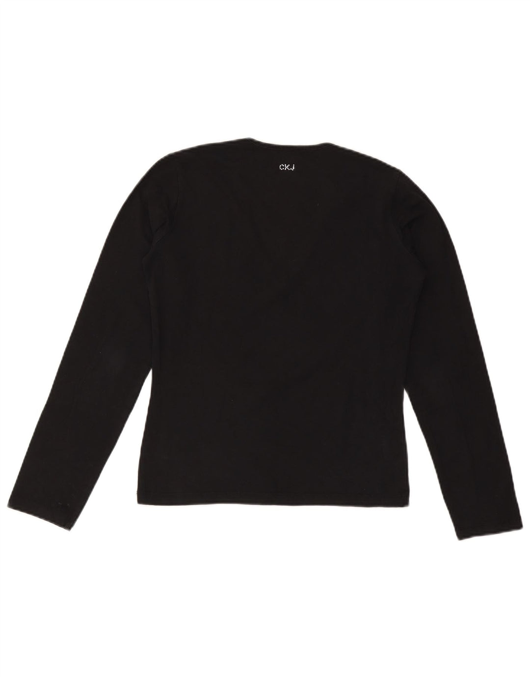 CALVIN KLEIN JEANS Top da donna a maniche lunghe UK 18 XL Nero