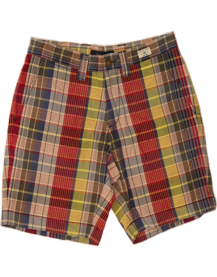 TOMMY HILFIGER Mens Chino Shorts W30 Medium Multicoloured Plaid Cotton Vintage Tommy Hilfiger and Second-Hand Tommy Hilfiger from Messina Hembry 