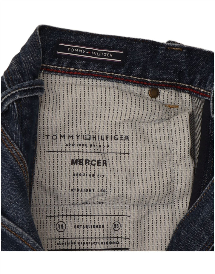 TOMMY HILFIGER Jeans dritti Mercer vestibilità regolare da uomo W34 L33 cotone blu