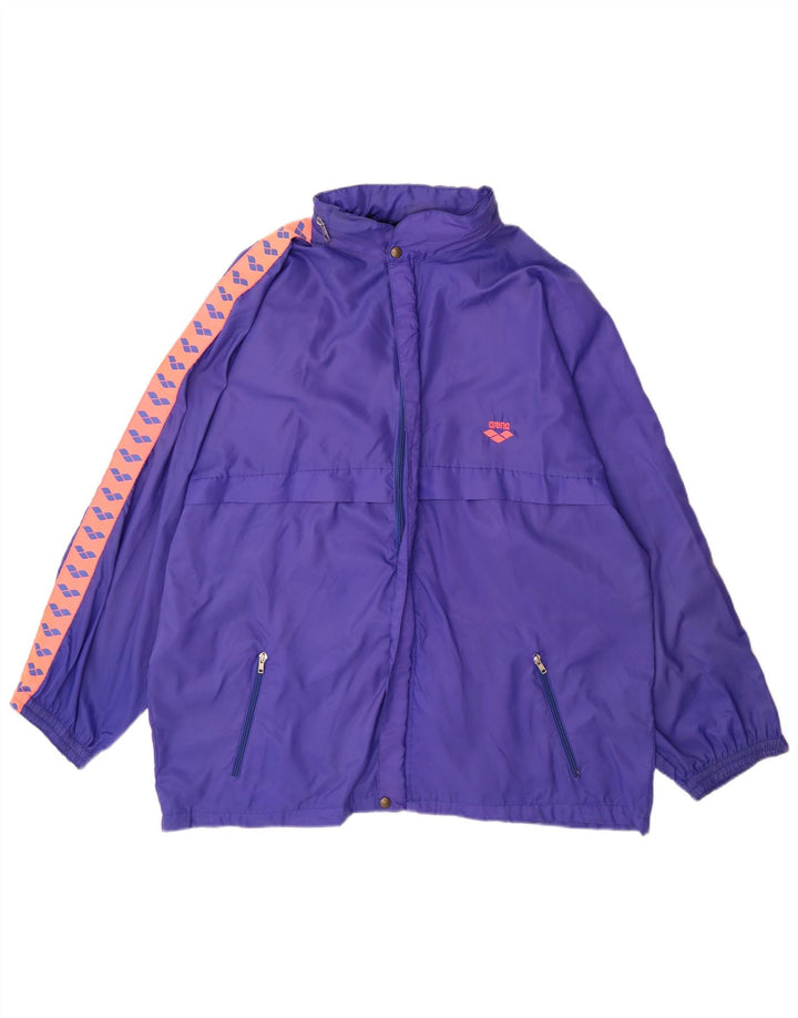 Arena Giacca antipioggia da uomo con cappuccio UK 40 Large Viola Colourblock in poliammide