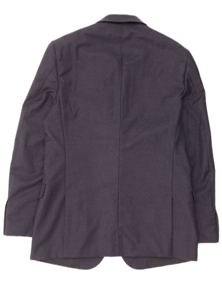 Giacca blazer a 3 bottoni da uomo Calvin Klein IT 50 Large Blu Navy in lana vergine