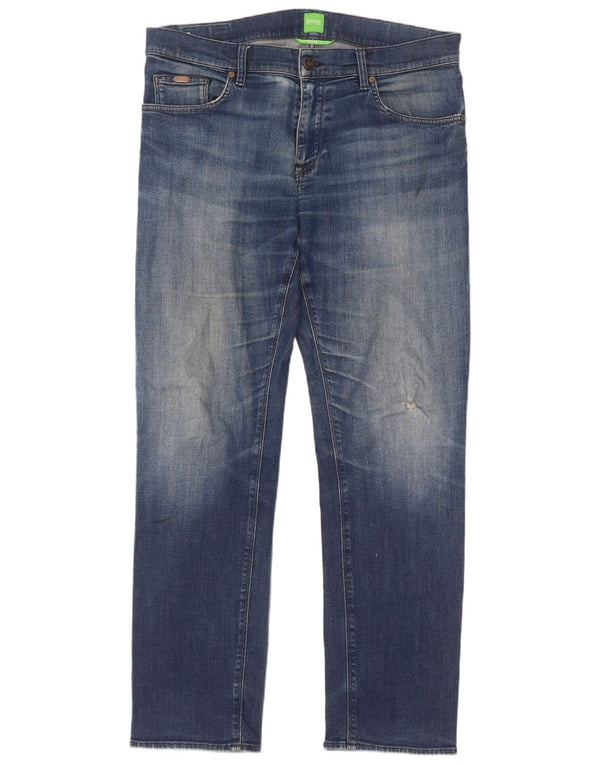 Jeans dritti da uomo Hugo Boss W34 L32 cotone blu