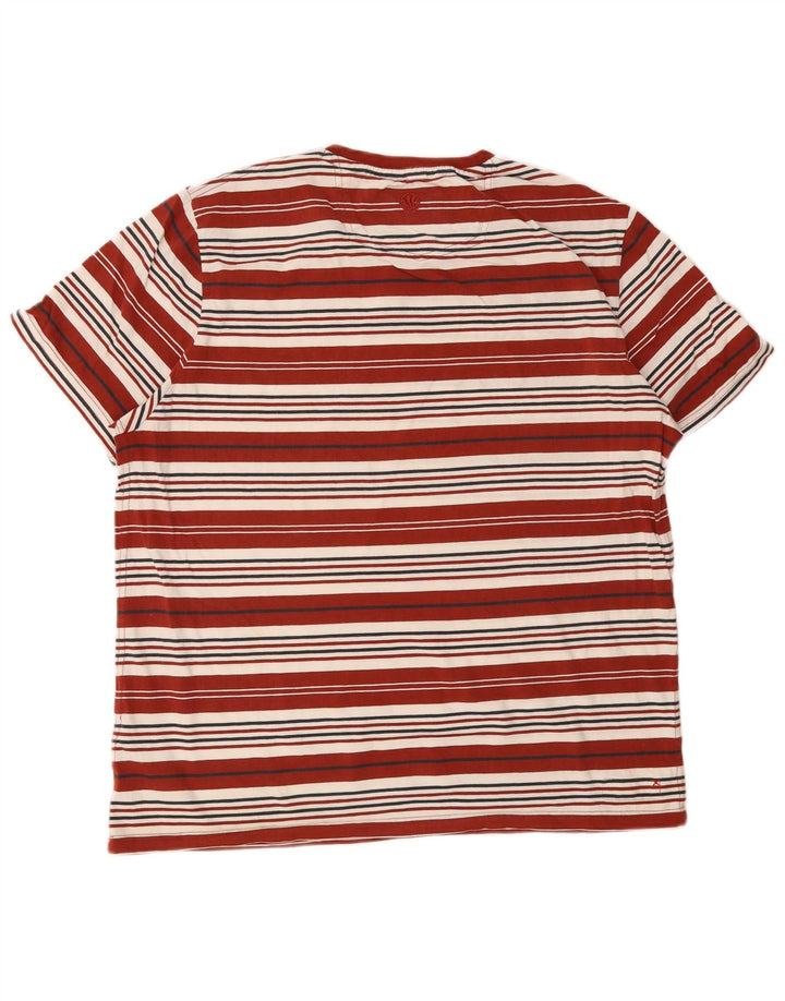 T-shirt da uomo Fat Face Top in cotone a righe rosse grandi