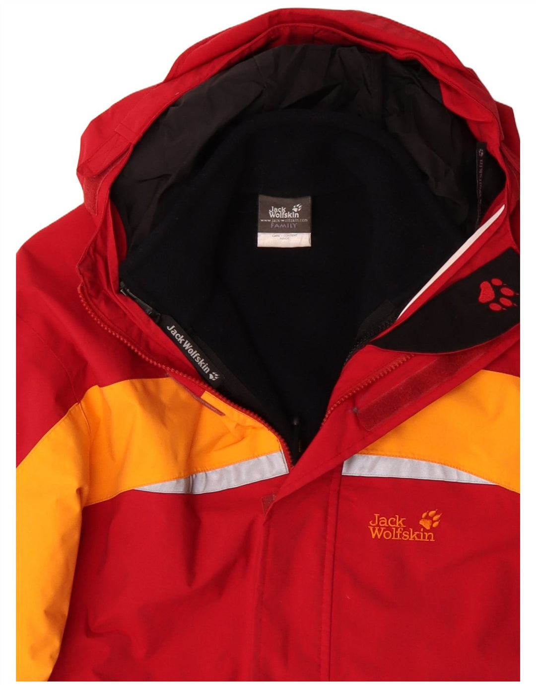 Giacca a vento con grafica da ragazzo Jack Wolfskin 15-16 anni Colorblock rosso