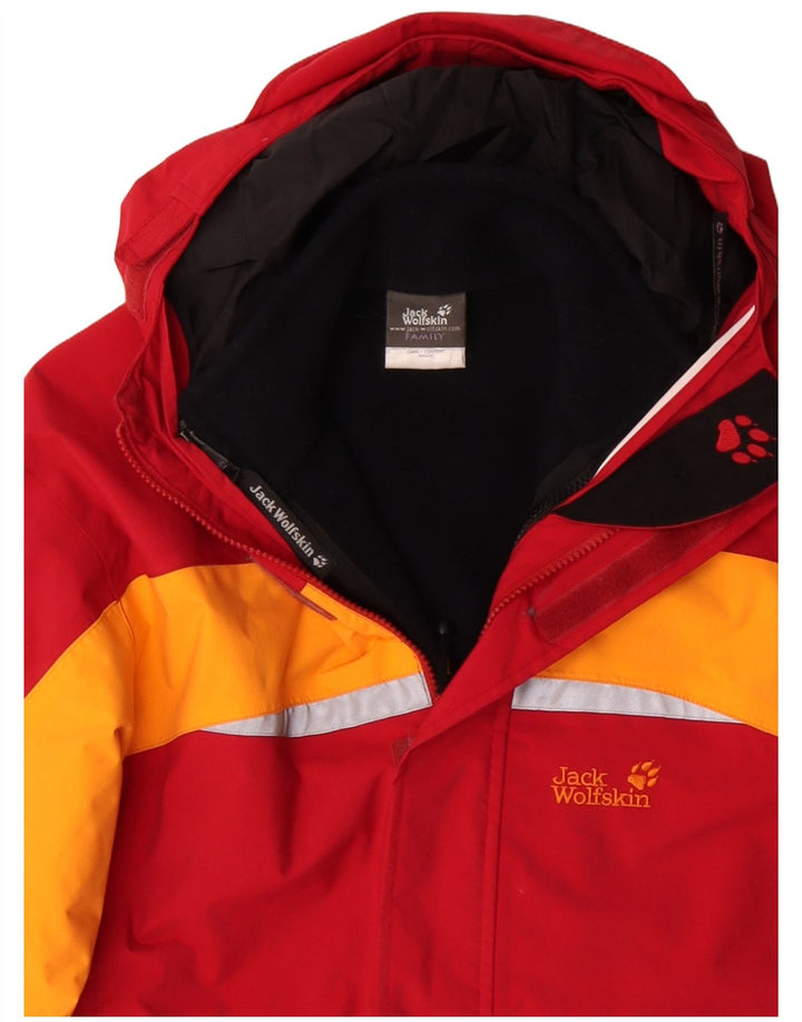 Giacca a vento con grafica da ragazzo Jack Wolfskin 15-16 anni Colorblock rosso