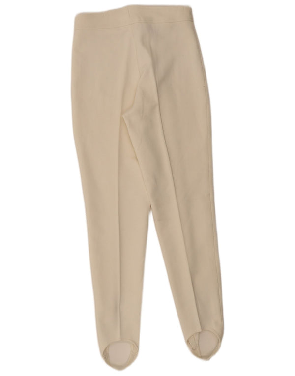 Pantaloni da abito slim con staffa da donna Sergio Tacchini UK 14 Large W28 L30 Bianco