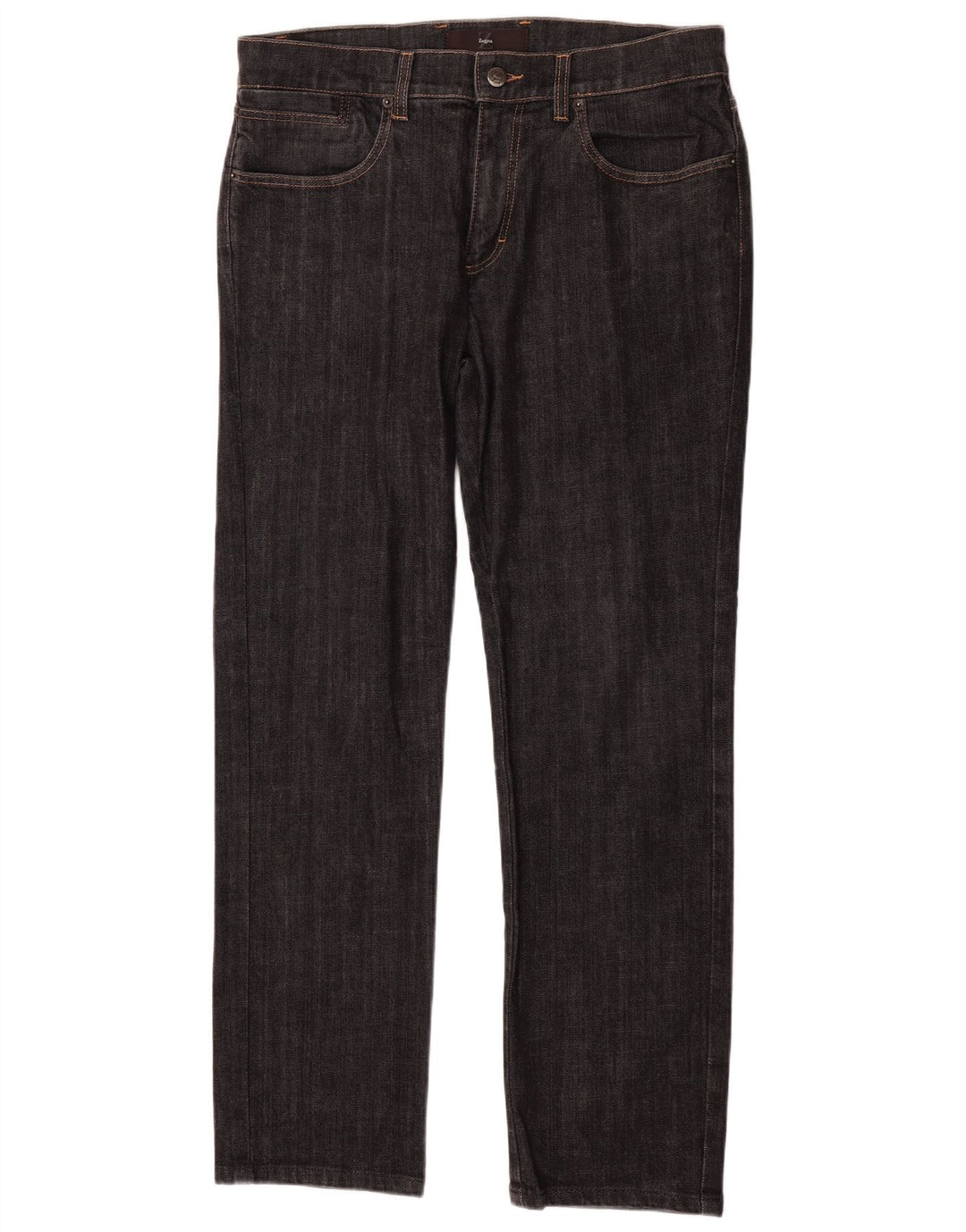 Jeans dritti Zegna da uomo a vita regolare, vestibilità classica, W33 L30 grigio classico