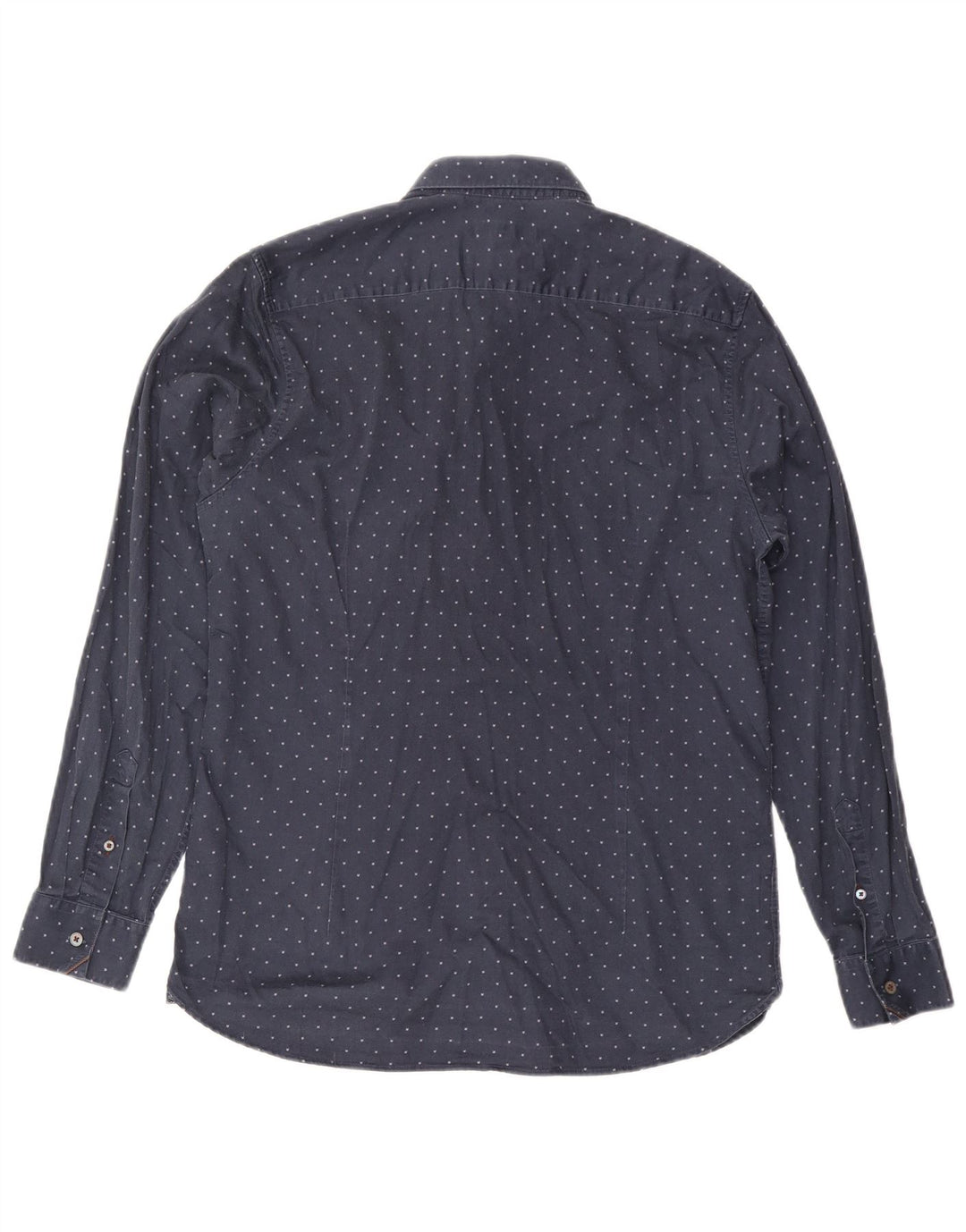 Ted Baker Camicia da uomo con motivo astratto taglia 4 grande in cotone blu navy