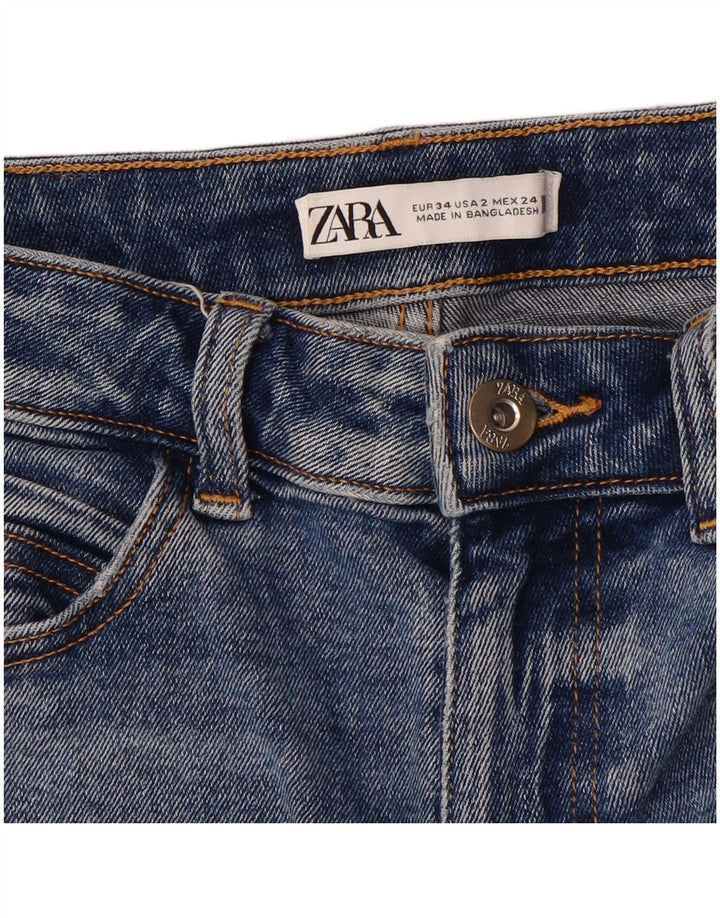 ZARA Womens Straight Jeans EU 34 2XS W24 L26 Blue
