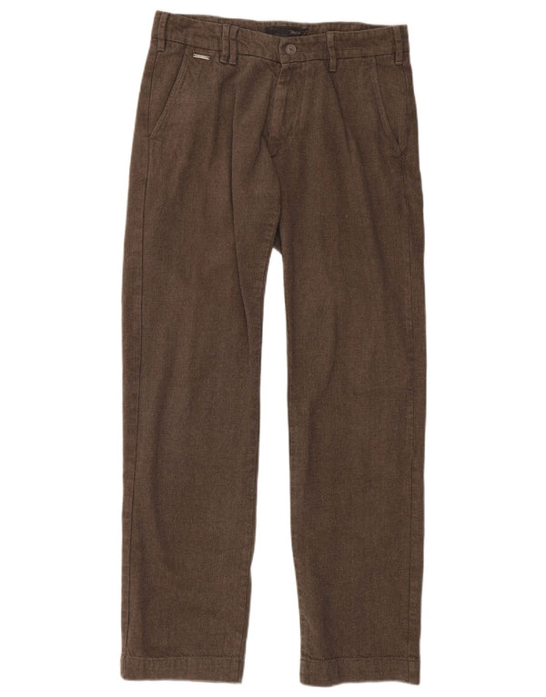 Marlboro Classics Pantaloni chino dritti da uomo W32 L34 Marrone