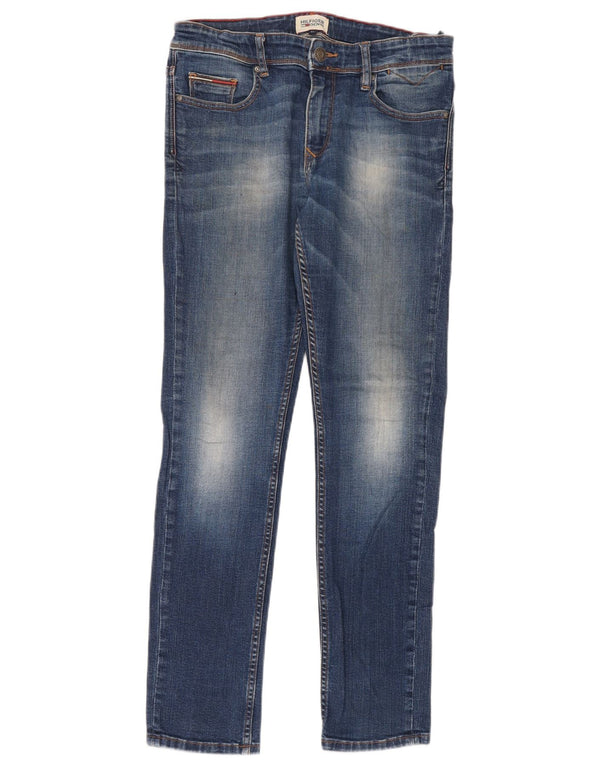 Jeans slim Hilfiger Denim da ragazzo lavaggio acido 13-14 anni W30 L32 cotone blu