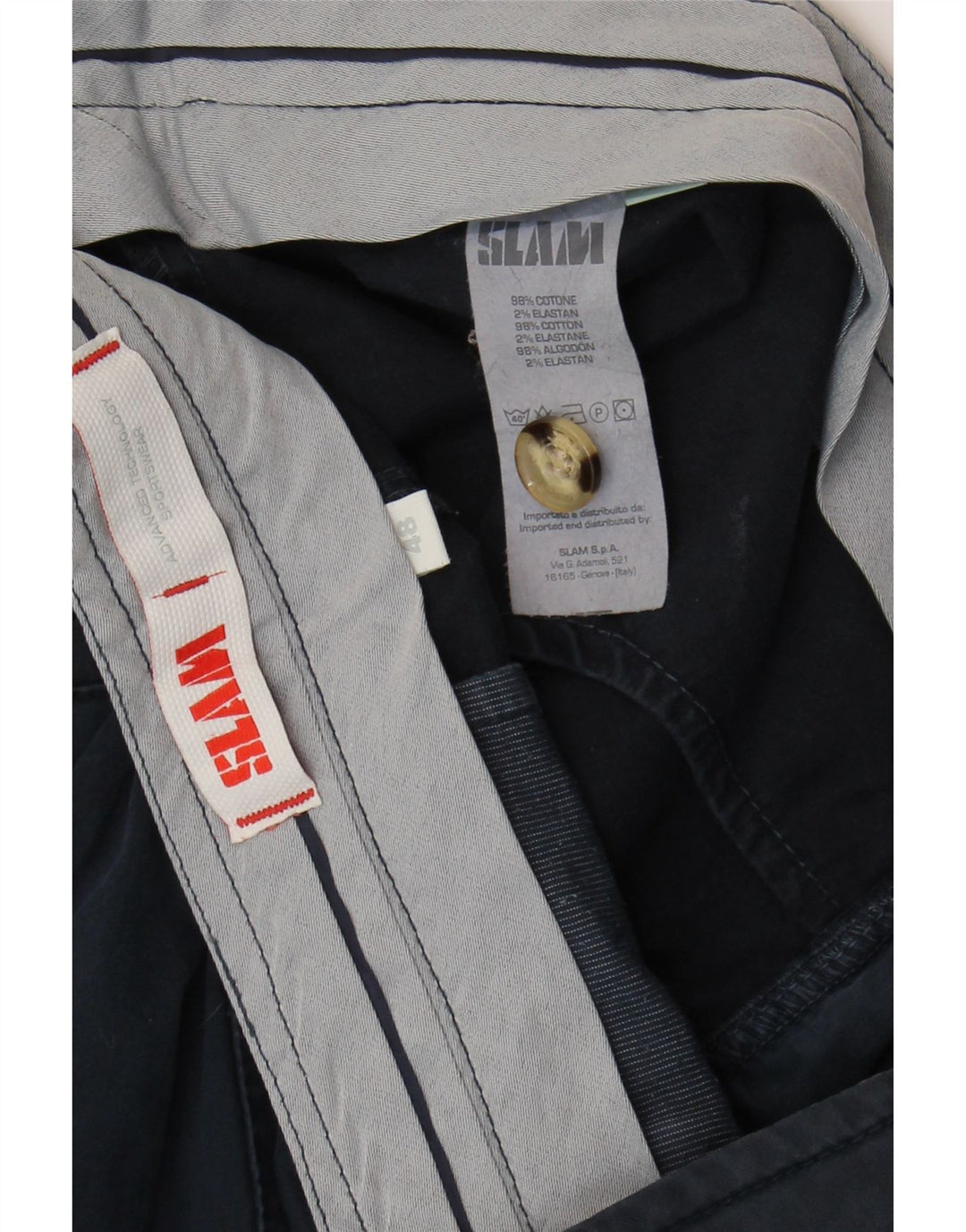 Pantaloncini chino da uomo Slam IT 48 medio W38 cotone blu navy
