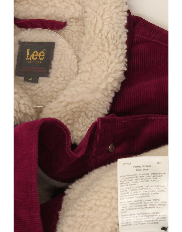 Giacca Sherpa in velluto a coste da donna Lee UK 14 cotone marrone medio medio
