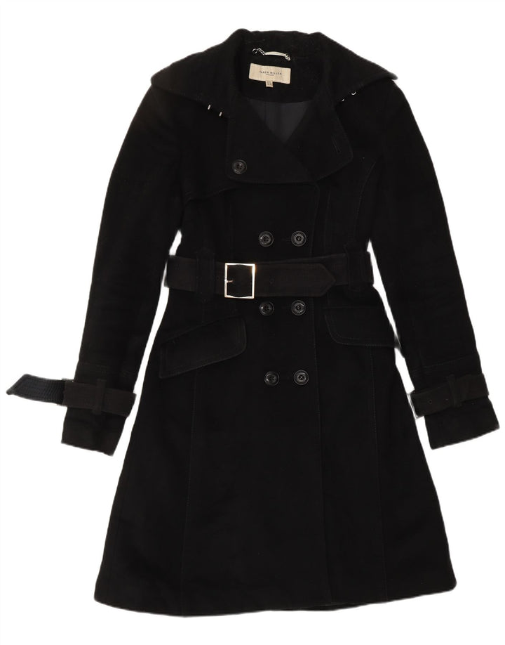 Trench da donna KAREN MILLEN UK 8 piccolo in lana nera