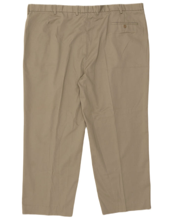 Pantaloni da abito con pegging da uomo Marks & Spencer W46 L27 Poliestere beige